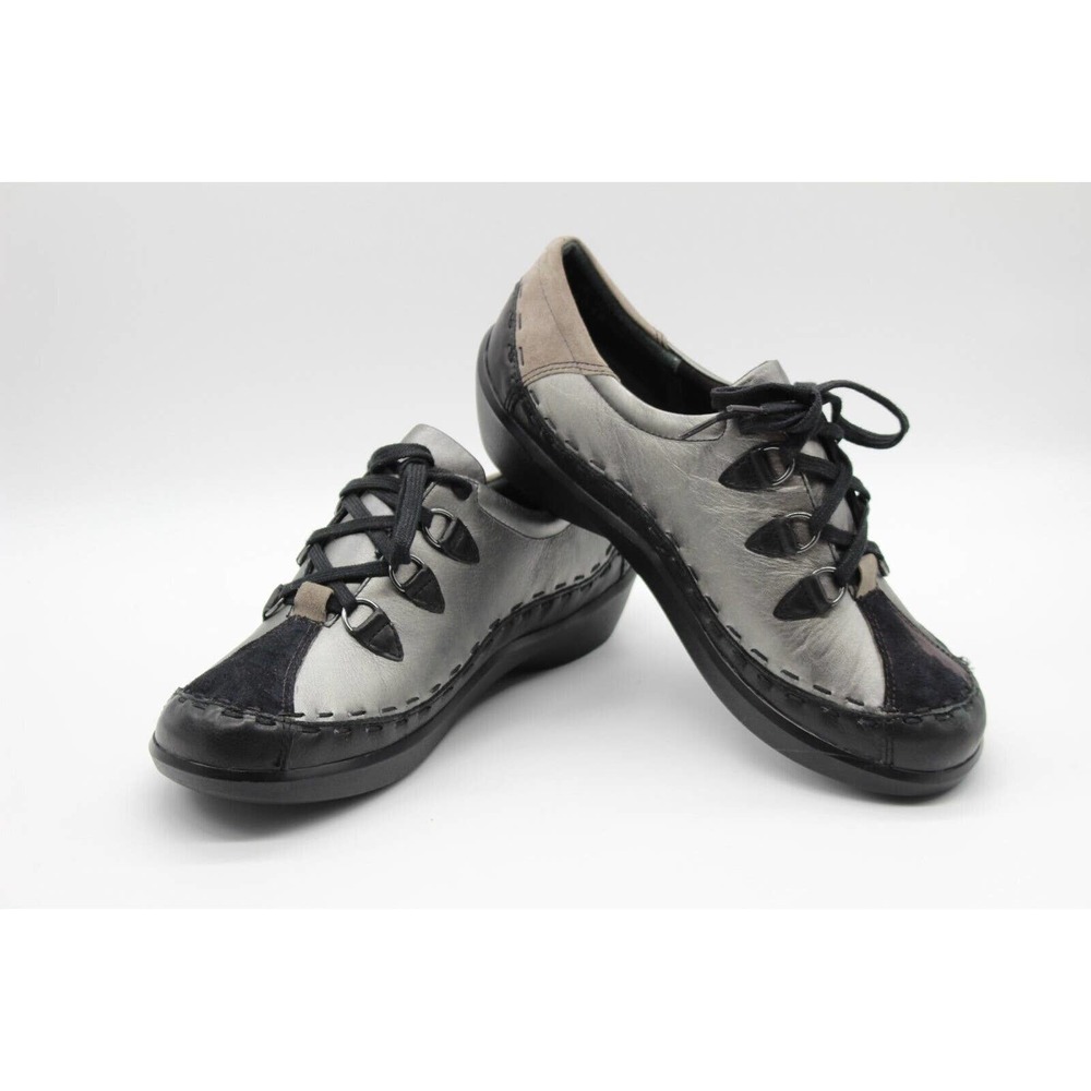 Ziera Womens Allsorts Pewter Leather Lace Up Shoes Size 41 M US 10.5